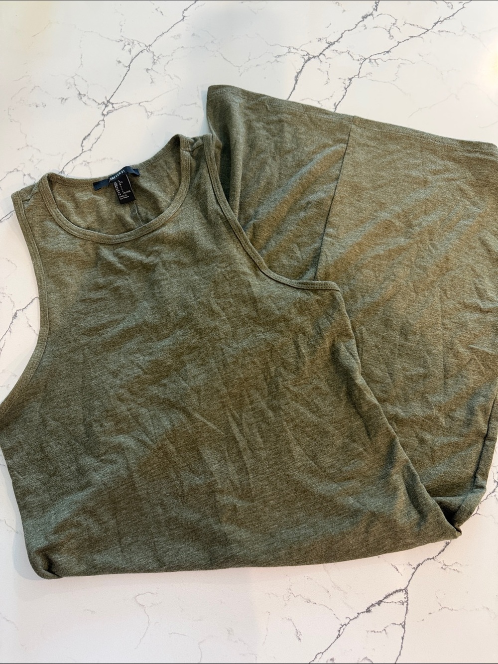 Forever 21 Olive Green Midi Tank Dress